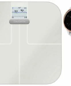 Garmin Index™-S2 Smart-Körperfett-Waage Bundle + Vivoactive 4S - GPS Fitness Smartwatch
