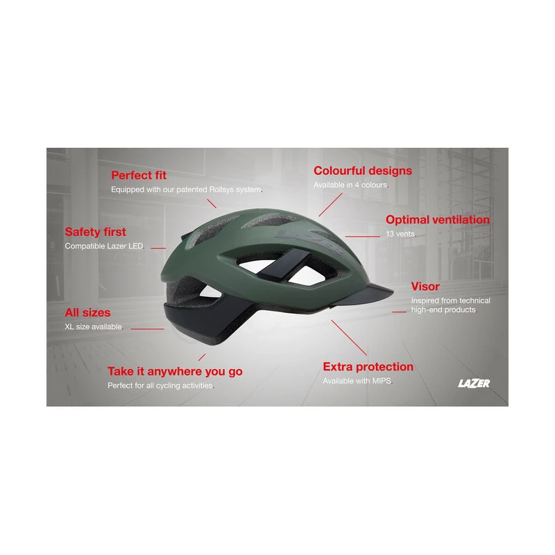 LAZER Unisex Sport Cameleon MIPS Helm Matte Dark Green S â Bild 5