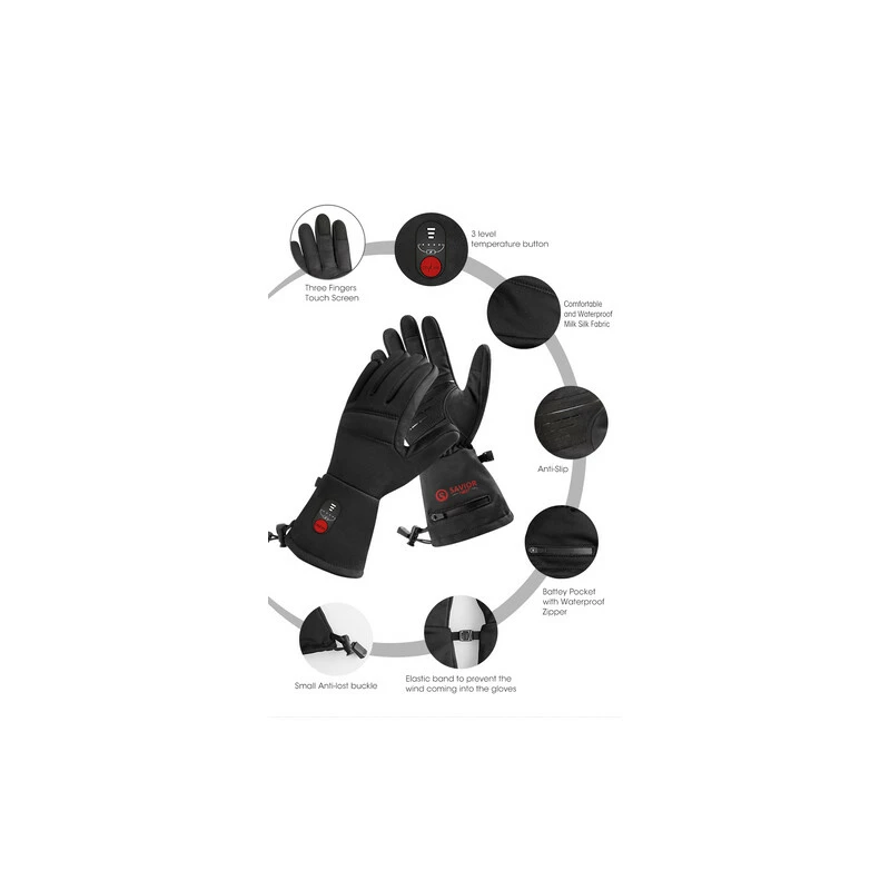 SAVIOR Beheizbarer Fingerhandschuh S18 Thin Unisex Black L â Bild 4