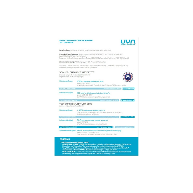 UYN Community Mask Winter Blue XS â Bild 3