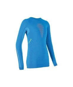 UYN Kids Visyon Shirt Long Sleeve Cyan Blue / Orange Shiny / Lime 10/11