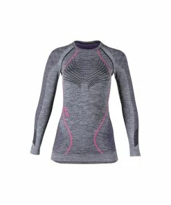 UYN Lady Ambityon Shirt Long Sleeve Black Melange / Purple / Raspberry XS