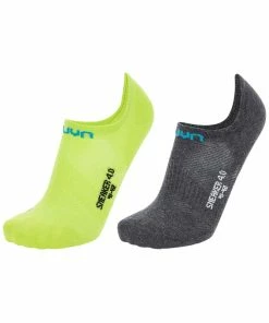 UYN Unisex Sneaker 4.0 Socks 2Prs Pack Anthracite Mel/lime 43-44