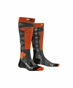 X-SOCKS Ski Rider 4.0 Stone Grey Melange/x-orange 45-47